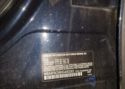 2017 BMW 430I Gran Coupe xDrive from USA, damaged, VIN WBA4F9C56HG440283